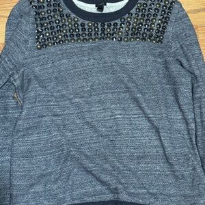 J. Crew Blue Sweater with Studded Accents